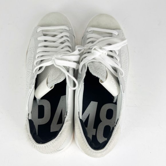 NIB P448 Jack Low Top Zebby White Leather Sneaker Women's EU41 / US 10.5-11 - Picture 13 of 15